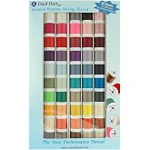 Coats &amp; Clark Dual Duty General Purpose Sewing Thread for Sewing Machine | 50-Spool Multicolor Polyester Sewing Thread Set for Hand and Machine Sewing, Smooth Corespun Construction, 125 yards