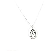 Sterling Silver Penguin Family Necklace – Dainty Animal Pendant, 18" Chain – Handmade Gift by CY Design Studio