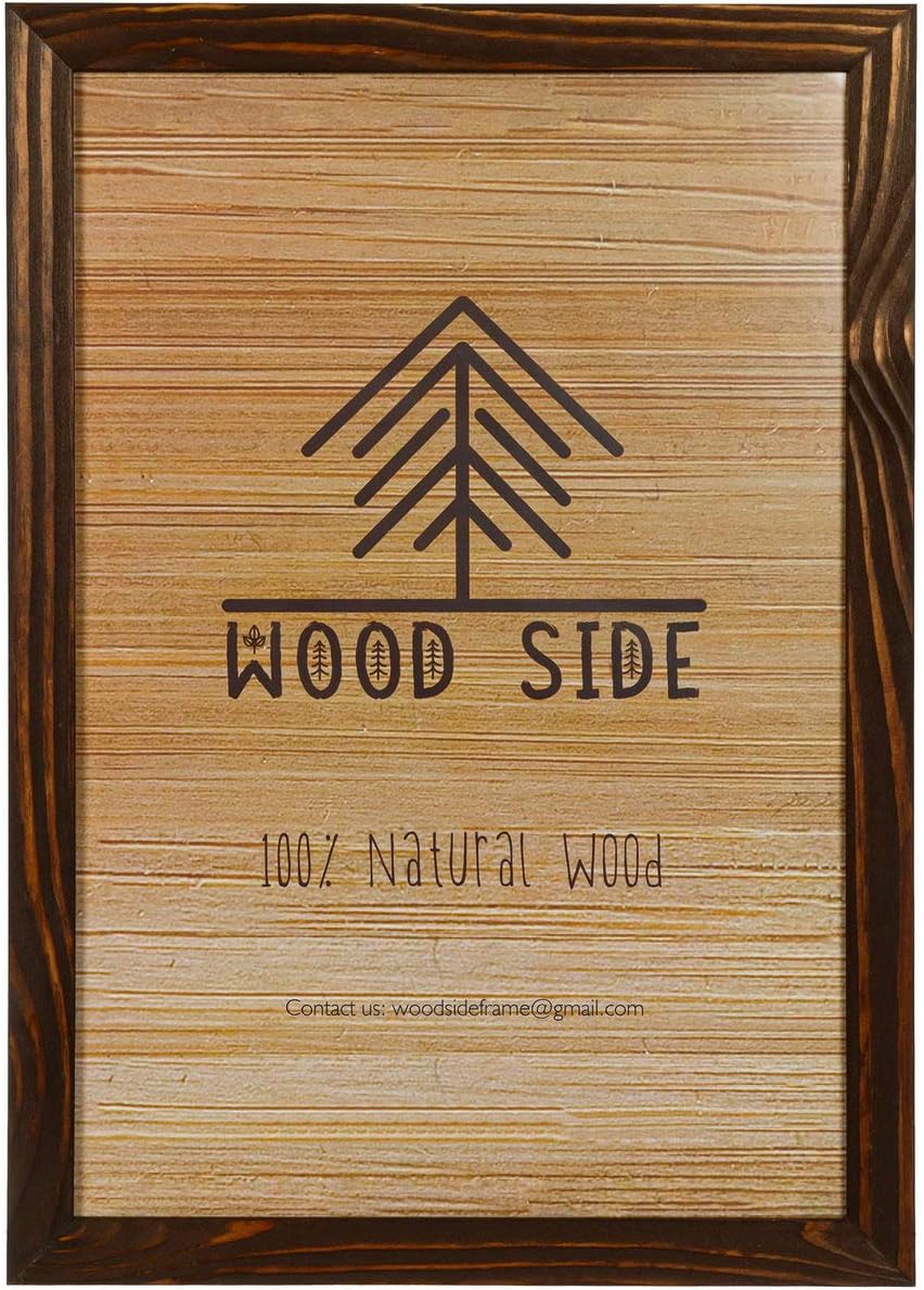 Photo Albums, Frames & Accessories - Rustic Wooden Poster Picture Frame 24x36 - Natural Solid Eco Distressed Wood for Wall Mounting Photo Frame - Brown Wenge