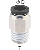 PneumaticPlus PC-1/4-N2 Push to Connect Tube Fitting, Male Straight - 1/4" Tube OD x 1/4" NPT Thread (Pack of 10)
