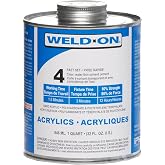Weld-On #4 Acrylic Cement, Low-VOC Non-Chlorinated Formula, Quart