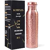 100% Pure Copper Water Bottle – Ayurvedic Copper Bottle for Drinking Water – 34 oz (1 Liter) – Handmade, Leak-Proof, BPA-Free, Eco-Friendly, Joint & Digestion Support, Yoga, Office & Daily Hydration