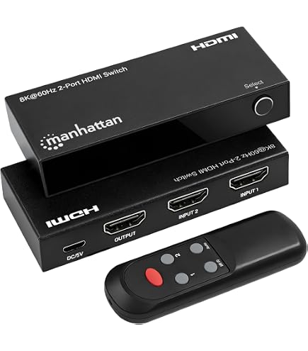 Amazon.com: Manhattan HDMI 2.1 8K@60Hz 2 Port HDMI Switch -HDMI