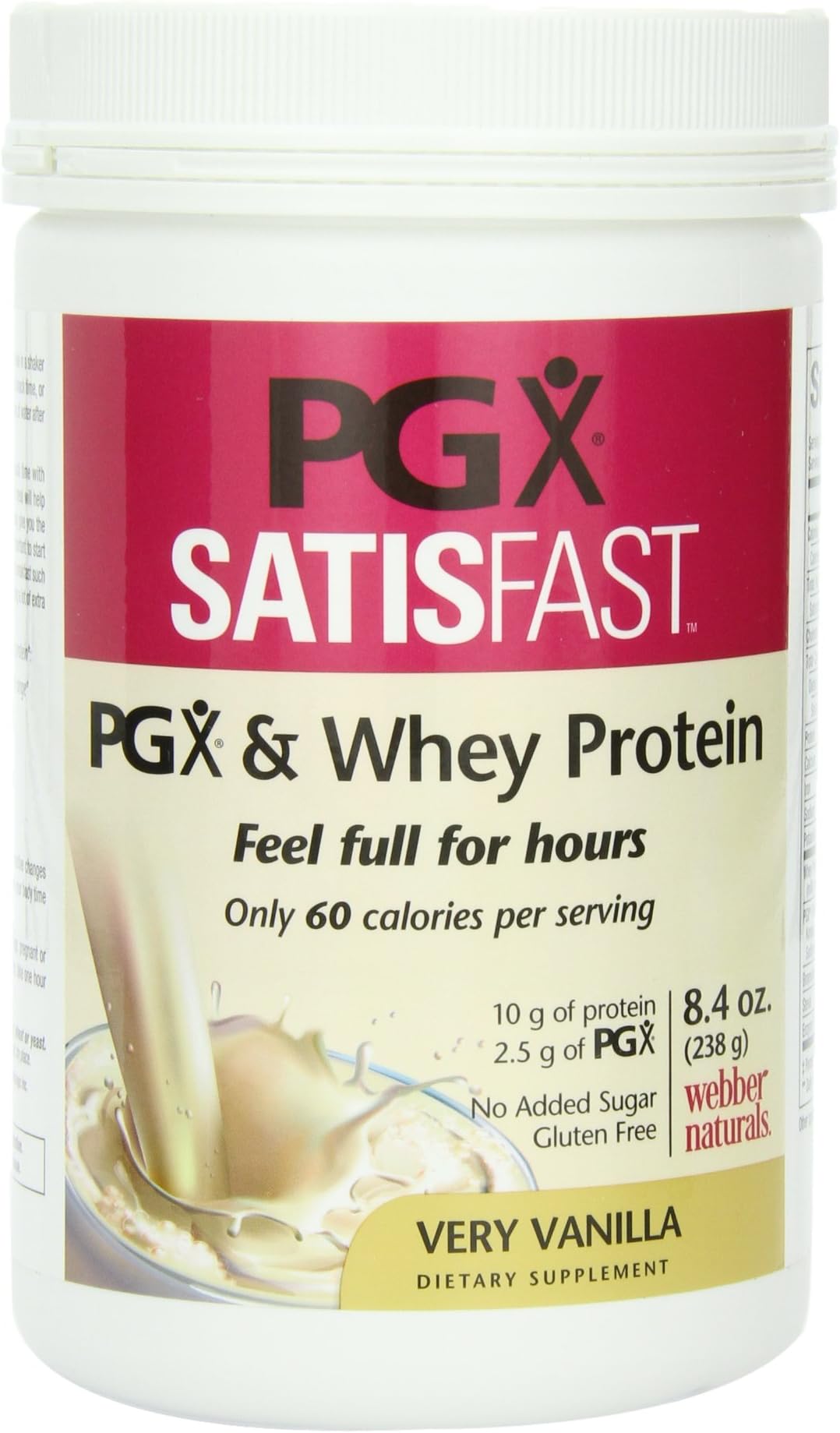PGX Satisfast French Whey Protein Diet Supplement, Very Vanilla, 8.4 Ounce
