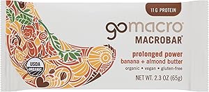 GoMacro MacroBar Organic Vegan Protein Bar Banana & Almond Butter, 2.3 Oz