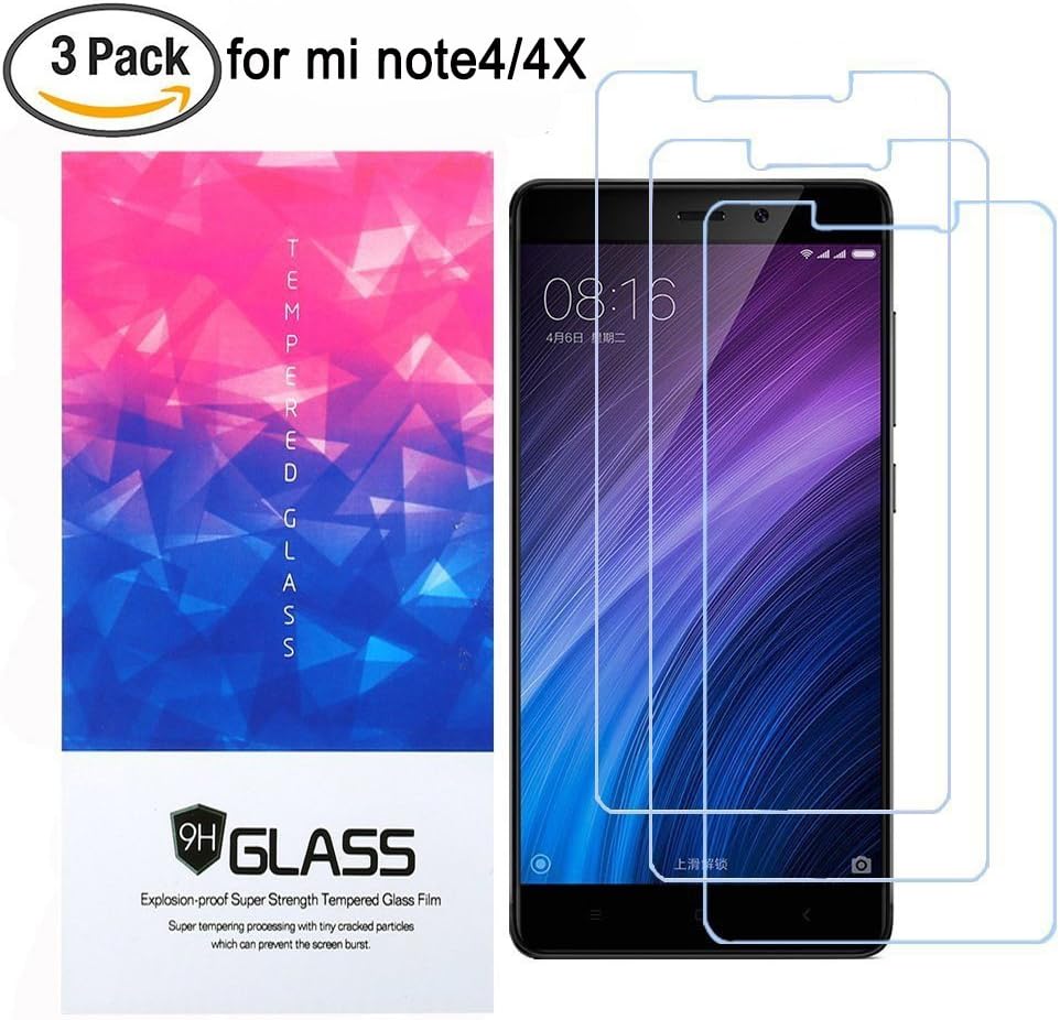 Xiaomi Redmi Note 4/ 4x Screen Protector, CompraFun 3 Packs Premium Crystal Tempered Glass 9H 0.2mm Thin 2.5D Screen Protector Case Cover for Xiaomi Redmi Note 4/Note 4 x