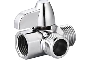 Happyreise Brass Shower Arm Diverter Valve,G1/2 2 Way Diverter Valve for Hand Shower and Fixed Shower Head Chrome Finish