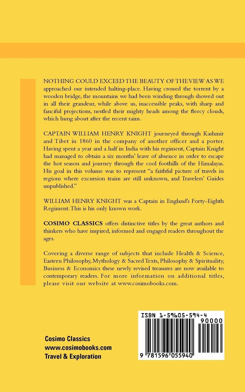 Amazon Diary Of A Pedestrian In Cashmere And Thibet Knight William Henry Travel