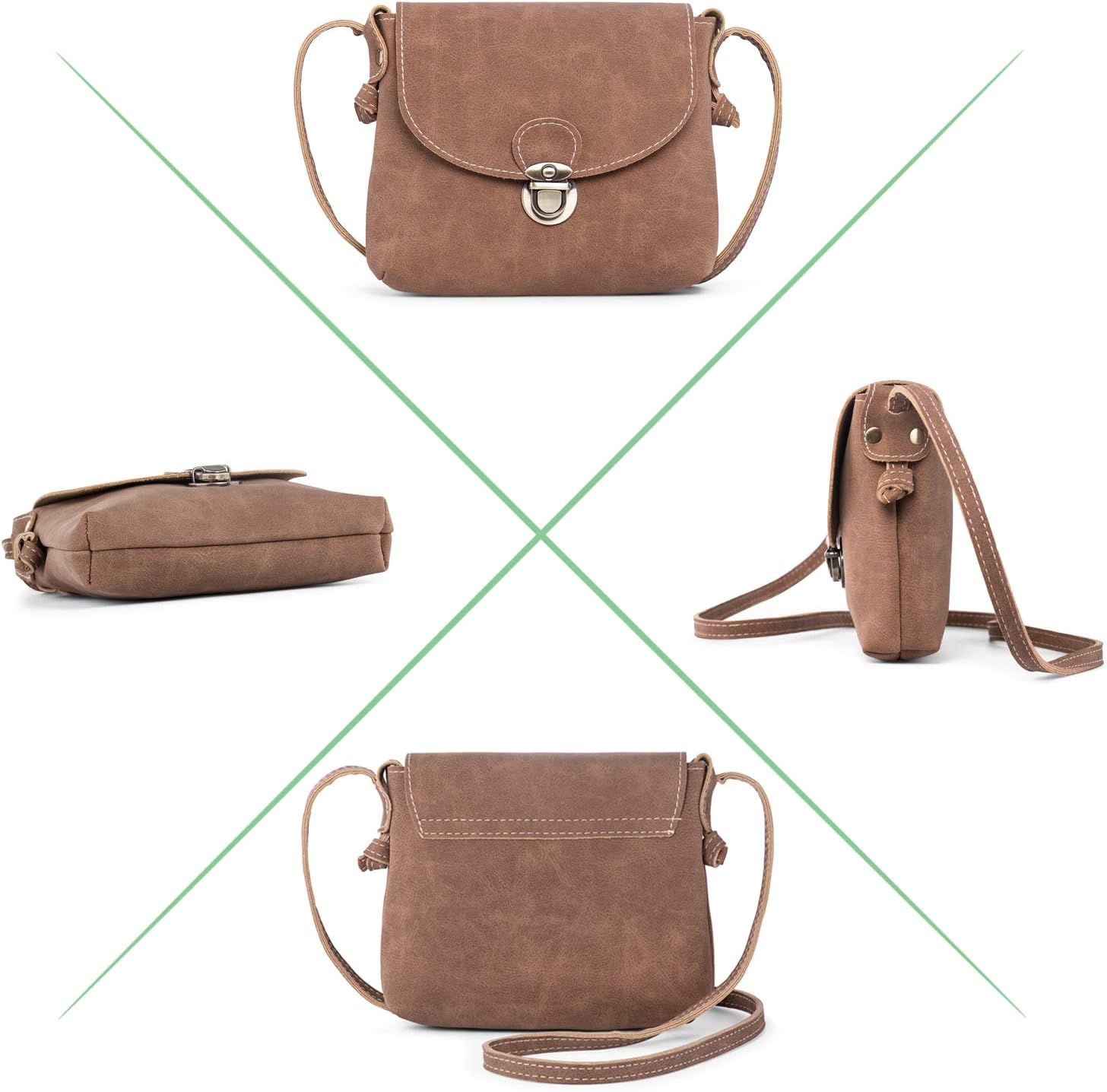 LaRechor Small Crossbody Bag for Women with Anti Theft Lock PU Leather Women's Cross Body Bags Retro Handbags Shoulder Bag for Ladies Girls Travel Holiday Summer - Image 5