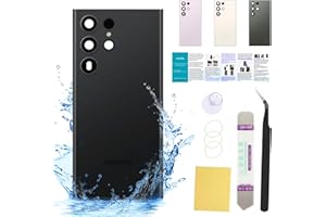 UooFide Compatible for Samsung Galaxy S23 Ultra Back Cover Glass Replacement 6.8-Inches SM-G918 All Carriers with Installation Manual + Repair Tool Kit (Phantom Black)