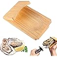 KUIING Oyster Shucker Clamp, Wooden Handguard Oyster Shucking Clamp Holder, Ergonomic Shellfish Seafood Opener Tool for Home 
