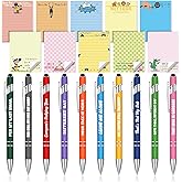 Spiareal 20 Pcs Motivational Gifts Set Pens Sticky Notes Operation Christmas Ballpoint Inspirational Notepads Journal Bulk for Teachers Coworkers Office