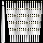 Baquler 100 Pcs 8.5 Inch Flameless Taper Candles Battery Operated Taper Candles Bulk LED Flickering Flameless Candlesticks Realistic Candle Lights for Home Dinner Wedding Church Christmas Decor