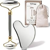 Stainless Steel Face Roller & Gua Sha Facial Tools, Face Massager for Self Care, Roller for face, Jawline Sculpting and Puffi