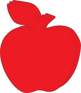 8” x 10” Apple Single Color Super Cut-Outs, 15 Cut-Outs in a Pack for Fall, Harvest, Autumn Crafts, Back to School, Kids’ School Craft Projects.
