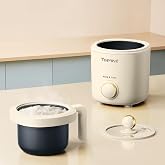 TOPWIT Small Rice Cooker 2-Cup Uncooked, 1.2L Nonstick Mini Rice Cooker | Removable Pot, BPA-free, One-touch Operation, Auto Keep Warm, Ideal for Dorm, Office &amp; Travel, Compact &amp; Portable, Beige