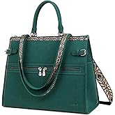 FADEON Laptop Bag for Women Designer PU Leather Large Tote Bags Backpack Purses with 15.6 Laptop Compartment Shoulder Handbag