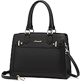 LOVEVOOK Purses and Handbags for Women, Tote Shoulder Bag Satchel Black Purse and PU Leather Top Handle for ladies