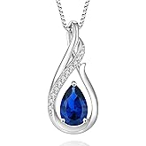YIFSIY Infinity Necklace for Women 925 Sterling Silver Teardrop Pendant Necklace Birthstone Jewelry Gift