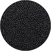 Yholin 5000pcs Mattle Black Glass Seed Beads Bulk, Small Tiny Waist Spacer Beads for Bracelet, Necklace Jewelry Making, DIY Craft Projects(3mm 8/0)