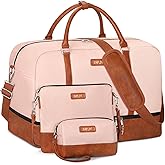 IBFUN Weekender Bags for Women, 21" Weekender Travel Bag, Travel Duffle Bag with Shoe Compartment Carry on Overnight Duffel Bag for Weekend Travel Business Trip, 3PCS