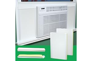 SZKXMJ Window Air Conditioner,Side Insulated Foam Panel, Summer/Winter Heat and Draft Insulating,Full Surround Insulation Panels Window Seal with 4 pressure strips 2PIC (WHITE)