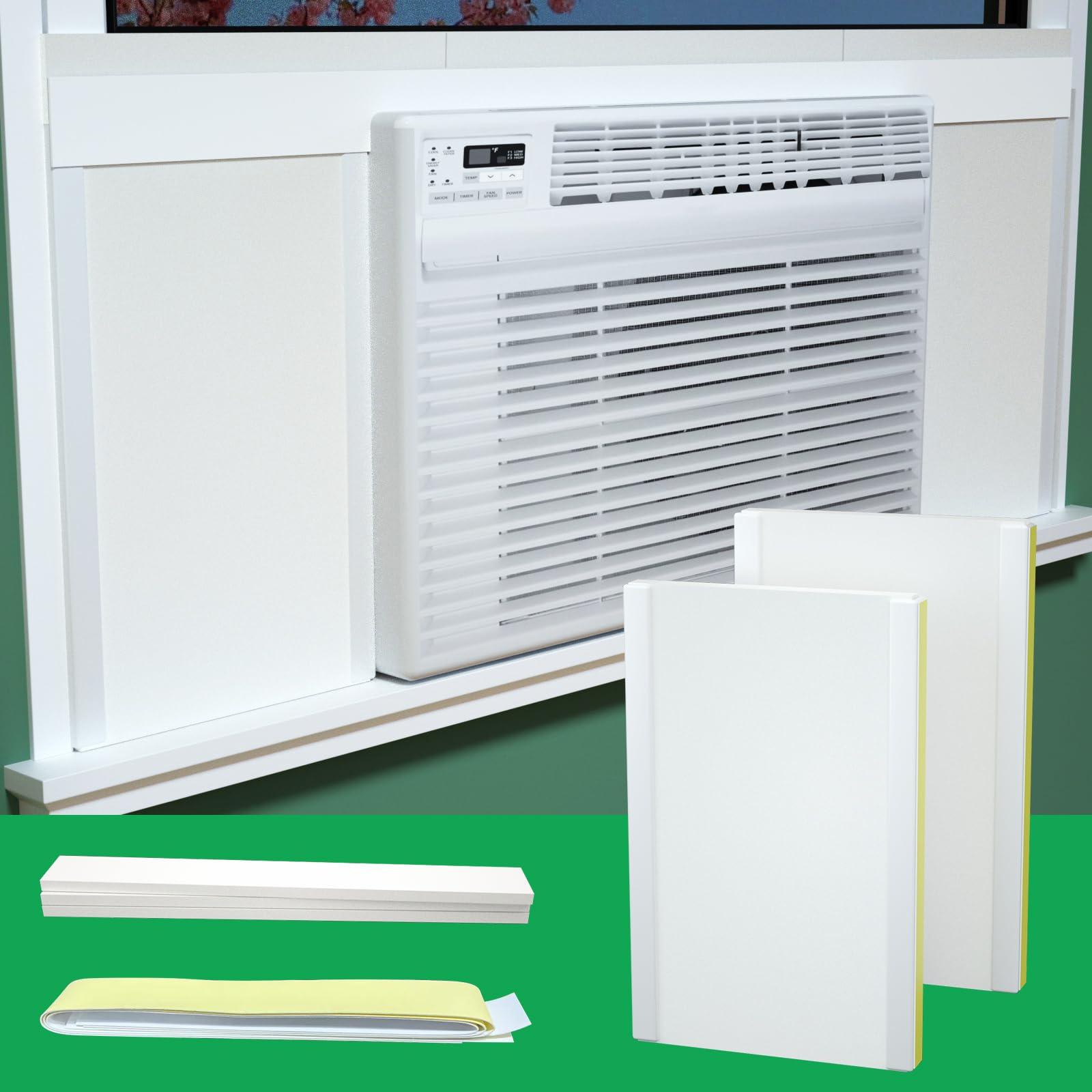 Photo 1 of Window Air Conditioner,Side Insulated Foam Panel, Summer/Winter Heat and Draft Insulating,Full Surround Insulation Panels Window Seal with 4 pressure strips 2PIC Thickness 0.79in