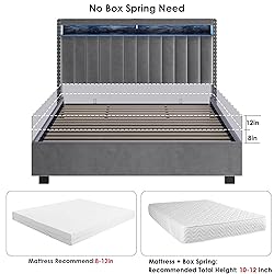 Lift Up Storage Bed Full Size, Luxury Upholstered