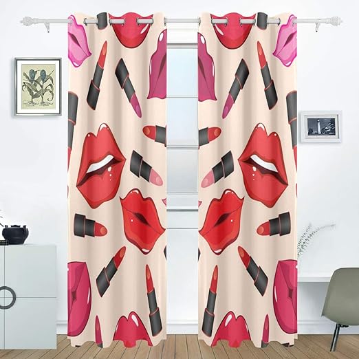 Amazon Com Imobaby 1 Pair Lips Blackout Curtains Darkening