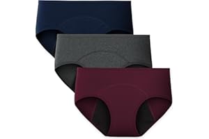 INNERSY Womens Period Underwear Cotton Leakproof Panties Menstrual Briefs 3 Pack