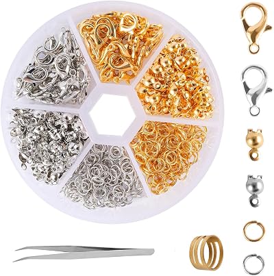 Bafiwu 462pcs Jewelry Making Kit with Lobster Clasps & Jump Rings