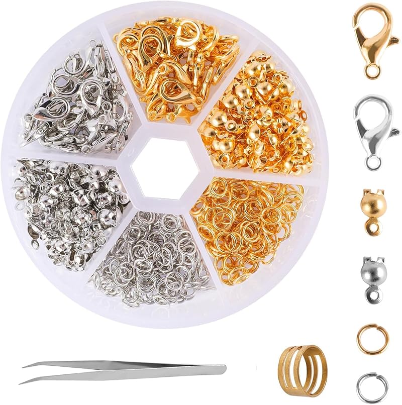 Bafiwu 462pcs Jewelry Making Kit with Lobster Clasps & Jump Rings