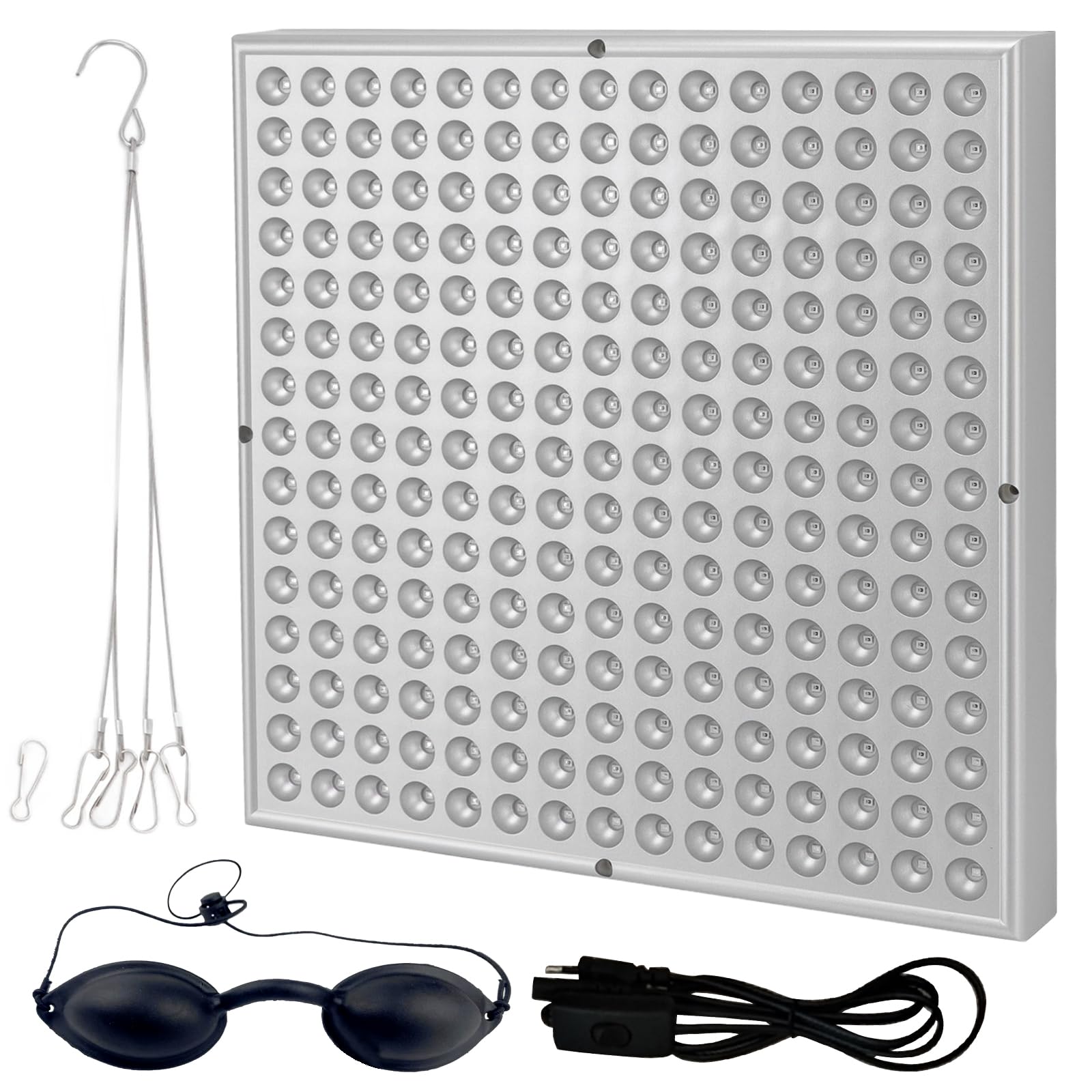 Home Tanning Lamp,Face and Body Sunlamp with Hanging Ring Hook and Blindfold,460nm Full Blue Therapy Lamp LED Skin Tanning Light with 225pcs LEDs 15W,Eye Protection Self Tanning Machine for Face,Body