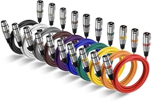 EBXYA XLR Cable 3ft 10 Color Packs- XLR Male to Female, Microphone Stage Patch Cords