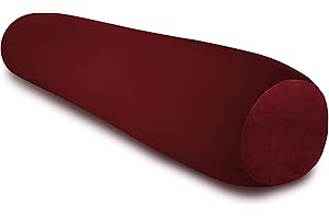 Deluxe Comfort Microbead Body Pillow (47" x 7") - Mooshi Squishy Soft - Prenatal Pregnancy Pillow - Full-Body Side Sleeper - Body Pillow, Maroon