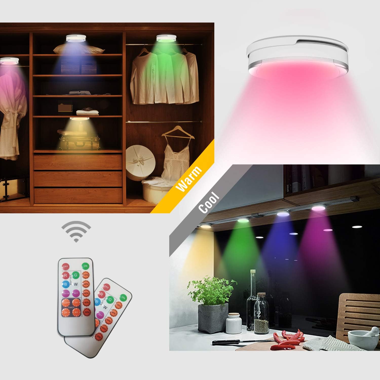 Schrankleuchten Led Nachtlicht Mit Fernbedienung Farbwechsel Birnen mit