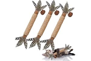 GREMBEB Cat Toys,3 Pack Silvervine Cat Feather Toy Kitten Chew Stick Catnip Treat with Bell for Cleaning Teeth Indoor Kitty Teaser Wand Molar Snack Interactive Pet Rabbit Bunny Hamster
