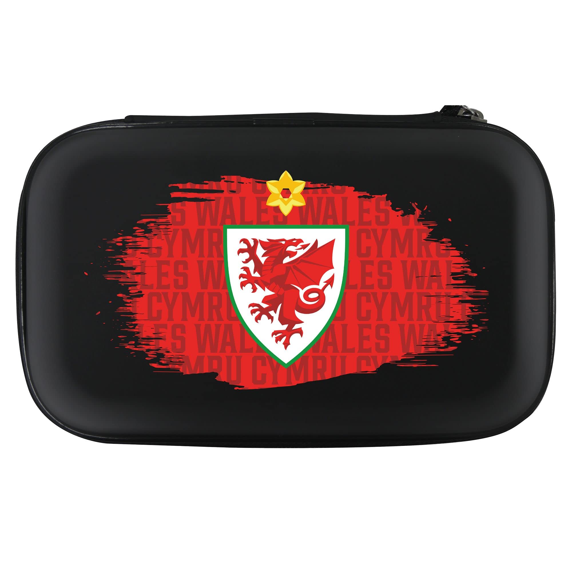 Darts Corner Officially Licensed Wales FA Large Darts Case | W4 | Red Wales Crest Cymru Wordmark with Daffodil (W497)