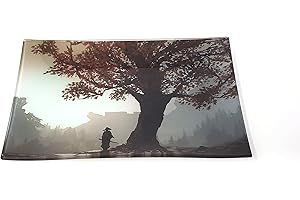 E.G.G. Shatter Resistant Glass Tray: Decorative Tray/Rolling Tray/Collectable/High Resolution/Great Gift (Lone Samurai)