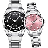 Couple Watches Men and Women Gold Silver Stainless Steel Watch Fashion his and Hers Watches Set