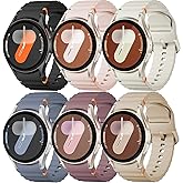 Sport Band for Samsung Galaxy Watch 7 Band 40mm 44mm,No Gap Soft Silicone Strap for Galaxy Watch 6 5 4 FE Band 40mm 44mm/Galaxy Watch 6/4 Classic 47mm 43mm 46mm 42mm/Watch 5 pro 45mm Men Women,6 Pack