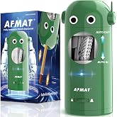 AFMAT PSX5RB Electric Pencil Sharpener for Colored Pencils 7-11.5mm, Fully Automatic Robot Pencil Sharpener, Auto in &amp; Out, Rechargeable Hands-Free for Classroom/Home/Office, Battery Operated, Green