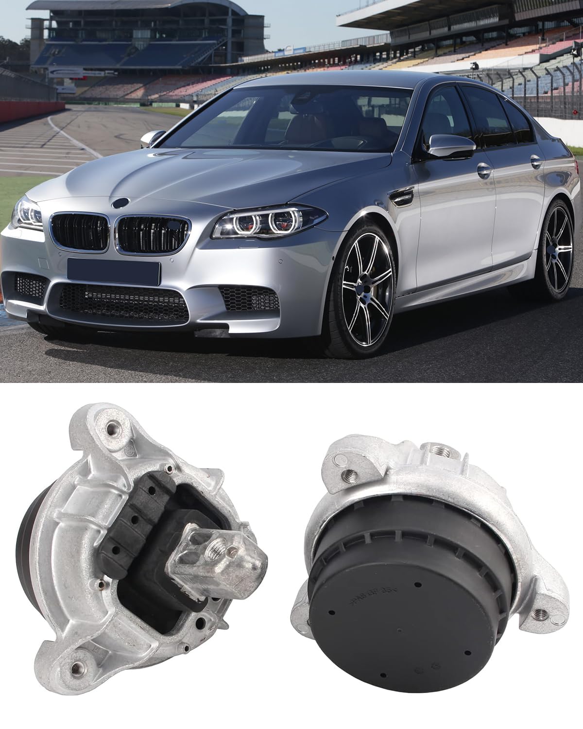 Photo 1 of 2PCS Front Left & Right Engine Motor Mount Set, Compatible with BMW F10 F11 528i N20 Engine (2012-2016), Replace# 22116785601, 22117935149