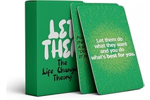 ANSUE Let Them Tarjetas de afirmación motivacionales, regalos inspiradores para mujeres, la teoría que cambia la vida de liberarte de la ansiedad dejando ir el control.