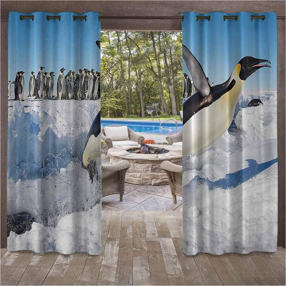 Amazon Com Penguins Noth Pole Wildlife Patio Waterproof With Curtain Gazebo Garden Furniture House Swimming Flying Dancing Penguin Family Group Icebergs Antarctica Arctic Bird Art Picture Nature 108w X 63l Inch