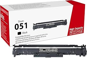 LOMENTICS 1-Pack 051 Drum Unit (No Toner Cartridge) : Cartridge 051 Black (2170C001) Replacement for 051 ImageCLASS LBP161dw MF263dw MF264dw MF266dw Printer