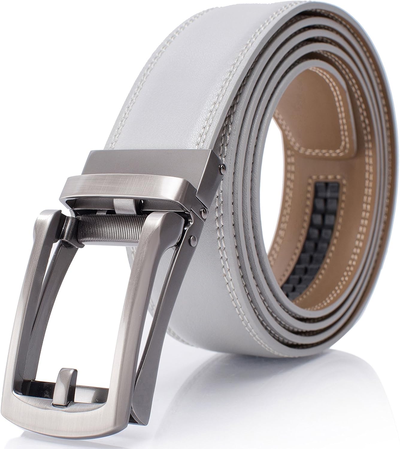mens grey leather belt designer brands