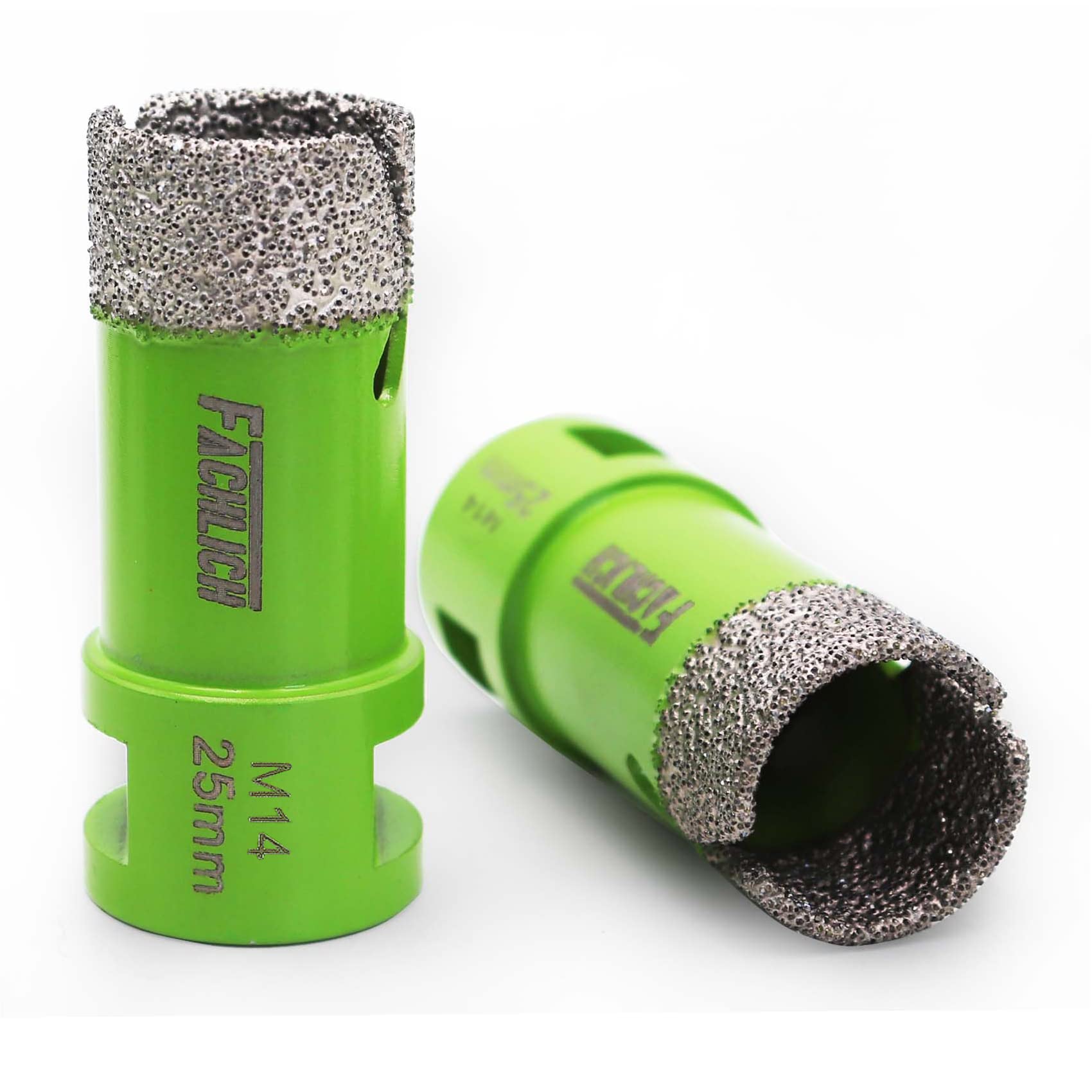 FACHLICH Diamond Core Drill Bits 25mm Porcelain Hole Saw 2pcs Vacuum Brazed for Porcelain Tile Ceramic Granite Marble