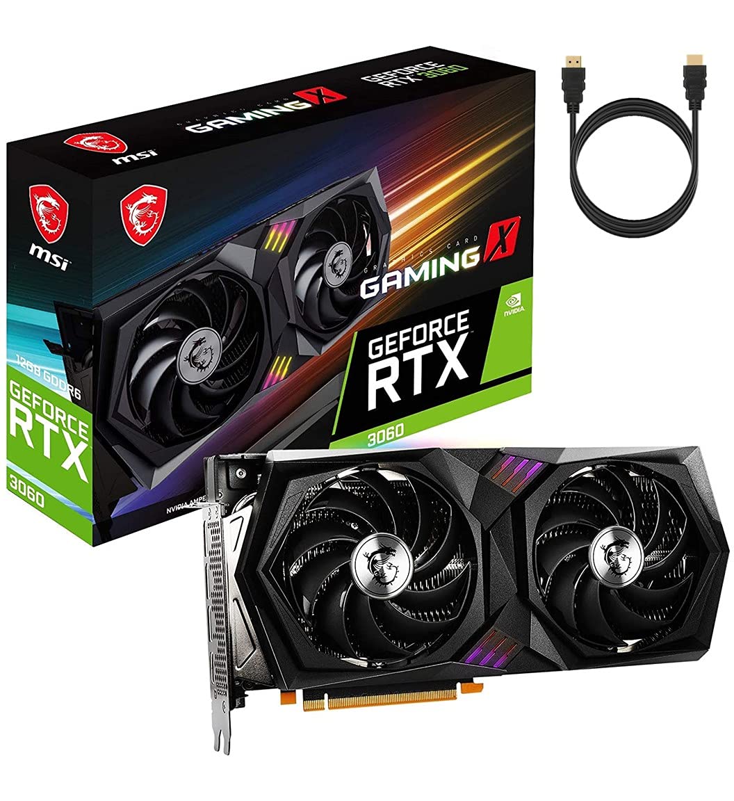 MSI NVIDIA GeForce RTX 3060 Gaming X LED Graphics Card X Dual TORX 4.0 Fans 3584 CUDA Cores 12GB GDD