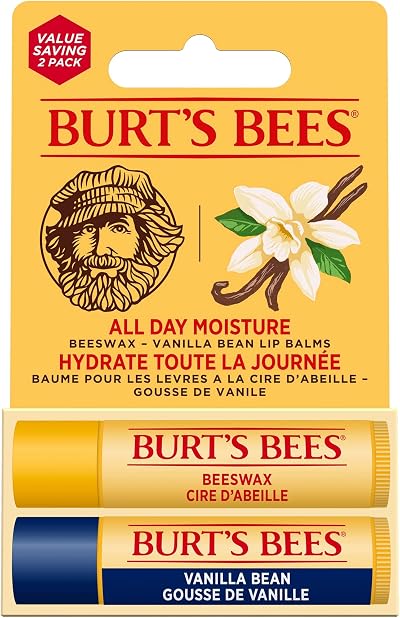 Burt's Bees Lip Balm Multipack Beeswax Peppermint Vanilla Bean 2x4.25g